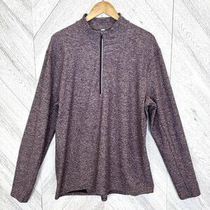 Lululemon Surge Warm 1/2 Zip Pullover Mens Size XL Heathered Black Cherry